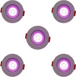 D'Mak Ceiling COB Spot Light - 3 Watt - Round - Red, Pack of 5 Recessed Ceiling Light Ceiling Lamp