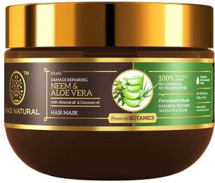 KHADI NATURAL Neem & Aloevera with Almond Oil & Coconut Oil, Hair Mask - POWERED BOTANICS