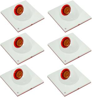 Prop It Up DECORATIVE SQUARE ANGLE BUTTON HOLDER White Fancy Bulb holder for wall home Plastic Light Socket (B-22) PACK OF 6 Plastic, Brass Light Socket