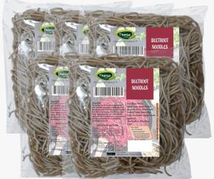 THANJAI NATURAL Beetroot Noodles 180 Grams X 5 (900 Grams) of Homemade Natural Noodles (No Preservatives, No Chemicals, No Artificial Extract) Instant Noodles Vegetarian