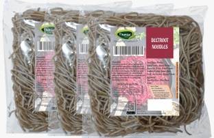 THANJAI NATURAL Beetroot Noodles 180 Grams X 3 (540 Grams) of Homemade Natural Noodles (No Preservatives, No Chemicals, No Artificial Extract) Instant Noodles Vegetarian