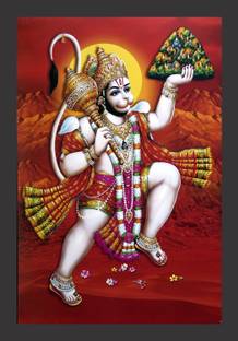 IVOKE HANUMAN JI PAINTING Digital Reprint 18 inch x 12 inch Painting