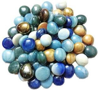 PIKVY Finish Decorative Glass Stones & Pebbles Aquarium, Vase Filler, Home, Garden & Outdoor Decoration Polished, Regular Round, Oval Crystal, Fire Glass Pebbles
