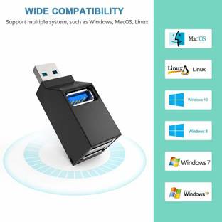 Jihaan Data USB Hub Transfer, Splitter Box Adapter Expansion for PC Notebook 3 Port USB Hub High Speed Splitter Plug USB Hub