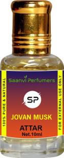 Saanvi perfumers Jovan Musk Attar For Men and Women | Modern Attar | Itra | Scent | Natural Fragrance Oil | Perfume Oil | 0% Alcohol With Floral Fragrance (10ml) Floral Attar (Floral) Floral Attar