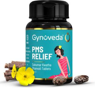 Gynoveda PMS Relief Ayurvedic Tablets To Reduce Mood Swings, Bloating, Cramp 120 Tablets