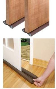 SAFESEED Door Bottom Double Sealing Adjustable Strip Guard - DG51 Draught Gap Seal Filler for Home Light Dust Insects Sound Proof Cool Hot AC Room Air Escape Protector Cover - Pack of 3 Durable Floor Mounted Door Sealing Strip Guard Floor Mounted Door Stopper