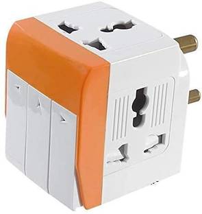 BOVZOX 3 Pin 3 Way Universal Multiplug Adaptor With Individual Switch - Multi socket Adapter With LED Indicator 3 pin Plug Adapter Universal Travel Adapter Multi-Plug with Individual Switch 3 Sockets Socket 3 Switches 5A-250V with Individual Switch and Indicator Extension Spike Buster Fuse Protected Three Pin Plug
