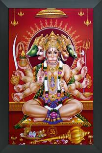 FRIZZY ARTS hanuman ji | hanuman ji paintings | hanuman ji photo frames Digital Reprint 20 inch x 14 inch Painting