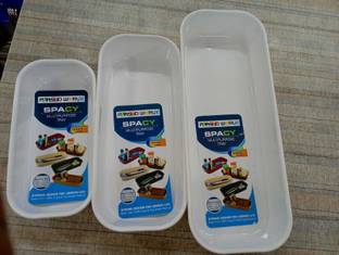 PLASTO WORLD PlastoCraft Multipurpose Storage Baskets Spacy ,Pack of 3. Tray