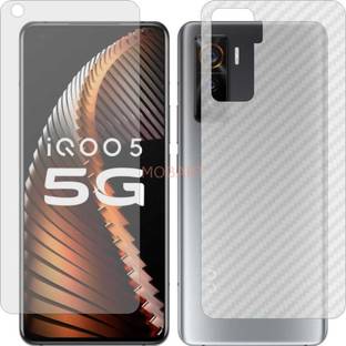 MOBART Front and Back Tempered Glass for IQOO 5 5G (Front Matte Finish & Back 3d Carbon Fiber)