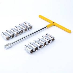 Mass Pro 13 in 1 T Shaped Handle Socket Wrench Spanner Remover Tools Bit Set For Bike , Automobile Work Etc Socket Set