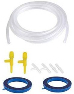 AKSHAT ENTERPRISES Aquarium Multi Uses of 5 Meter Soft Silicone Hose Airline Tube and 3 Different Air Valves, 2 Controller, 2 Bubbles Disk Oxygen Ring Air Stone 3 inch Aquarium Tool