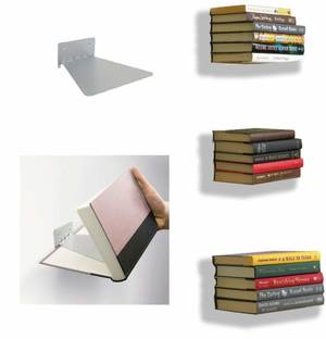 Getko With Device Wall Design Invisible Bookshelf 2pcs/Set Metal Floating Book Shelf Holder Hanging Home Storage Rack for Home Wall Decoration Metal Open Book Shelf