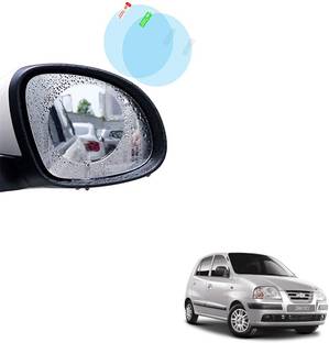 SEMAPHORE Round Car Rearview Mirror Protective Film Rainproof Glass Anti Fog Anti-Glare Clear Film (2pcs)(Circular Shape, 9.5cm in Diameter) Compatible With Hyundai Santro Xing Car Mirror Rain Blocker