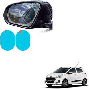SEMAPHORE Oval Car Rearview Mirror Protective Film Rainproof Glass Anti Fog Anti-Glare Clear Film(2pcs) Compatible With Hyundai i10 Car Mirror Rain Blocker