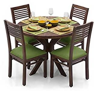 Krishna Wood Decor Sheesham Solid Wood Four Seater Dining Table Set With Four Chair For Dining Room Solid Wood 4 Seater Dining Set