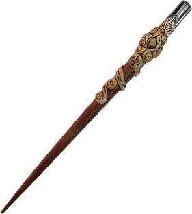 Shubhanjali Black Tourmaline Wooden Bun Hair Stick,Crystal Point Stick,Mix Hair Stick,Gemstone Hair Stick for Women and Girls Bun Stick