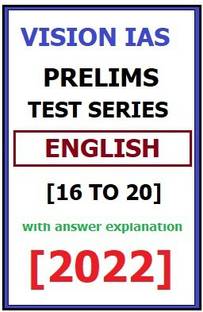 Vision Ias Prelims [16 To 20] Test Series English 2022