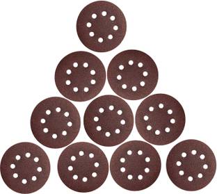 Inditrust 10 Pcs 7inch Sand Papper Size P60 (60 Grit) Round Sand Paper velcro disc Emery Sandpaper