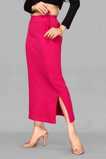 SCUBE DESIGNS Slim Saree Shapewear Petticoat Pink (L) Lycra Blend Petticoat