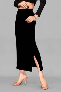 SCUBE DESIGNS Slim Saree Shapewear Petticoat Black (M) Lycra Blend Petticoat