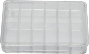 Luxuro Boxes Plastic With 12 Compartments Size : 8 1/2 Cm X 5 1/2 Cm (Set of 10) Storage Box