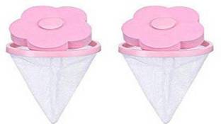 Newvent (Pack of 2) Flower Shape Home Washing Machine Floating Net Bag Hair Removal Ball Debris Thread Cleaning Filter Net Lint Mesh Bag Detergent Bar Detergent Bar