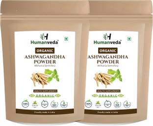 Humanveda Ayurvedic Herbal Supplement Organic Ashwagandha Powder Withania Somnifera | Rich in antioxidants| Immunity booster | Support For Stress-Free Living | Promotes Vitality & Strength (100 g) Pack of 2