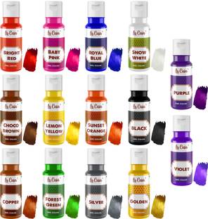 La Casa Metallic Gel Food Color - Combo Pack of 14 | Concentrated, Vegan & Gluten Free | For Icing, Fondant, Slime & Baking | 40mlx14 | Icing
