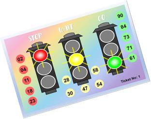 Tambola Tickets Traffic Signal Theme Tambola Housie Tickets (24 Cards , Printed on Hardsheet ), DesignCode: CA104 Party & Fun Board Game