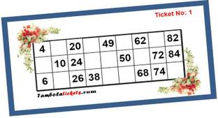 Tambola Tickets Card Based Simple Ticket Theme Tambola Housie Tickets (24 Cards , Printed on Hardsheet ), DesignCode: CA732 Board Game Accessories