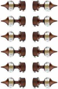 METZO Brown Rod Rail Bracket, Curtain Knobs Metal