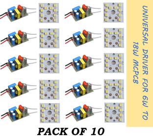 SG Flash (PACK OF 10) 9w MCPCB Led WITH UNIVERSAL DRIVER Raw Material For Led Bulb Light PREMIUM QUALITY Electronic Components Electronic Hobby Kit