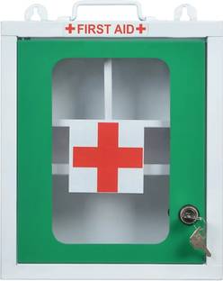 Spylock HIGH Grade Metal First aid box Emergancy Medical box First aid kit box Wall mountable box Home School Office With Key Lock Multi Compartment First Aid Kit