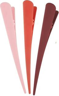 ASG 3 Pieces Matte Finish Hair Styling Daily Use Duckbill Hair Clips / Pins for Women & Girls- Multicolor Bun Clip