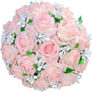 Arrakasta Crafts Latest Trendy Pretty Pastel Natural Peach Hair Juda Bun Accessories for Bride Women Girls Hair Bun Extension Bun