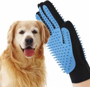 VAAMnational Pet Grooming and Deshedding Brush Hair Massager Groomer Glove & Pet Hair Remover for Dogs, Cats/Color: Blue with Gloves Grooming Gloves for Dog & Cat Grooming Gloves for Cat, Dog, Horse, Cow