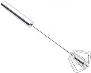KitchenFest ® Semi-Automatic Egg Whisk Hand Push Egg Beater Frother, Stainless Steel Balloon Whisk