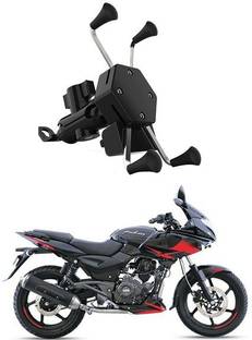 RKPSP Premium Bike Mobile X-Grip Holder With Charger For Bajaj-Pulsar-220F Bike Mobile Holder