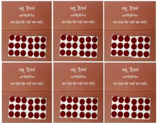BLUE HEAVEN Soubhagya sticker kumkum bindi pack of 6 size(2.5 no.) forehead Red Bindis