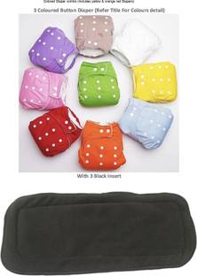 Stakipo 100% Cloth Diapers for Babies | Reusable,Washable Adjustable Button & Insert