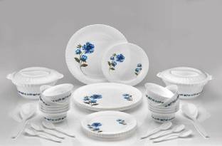VTTRADE Pack of 36 Plastic ®Set of 36 Pieces Dinner Set Plastic (Color Blue) Dinner Set