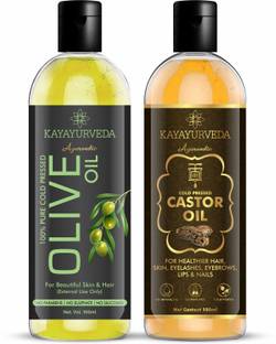 KAYAYURVEDA 100% Pure Olive Oil and Castor Oil for Skin & Hair Hair Oil
