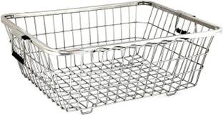 QUISTAL Dish Drainer Kitchen Rack Steel Anti Rust Stainless Steel Basket/Dish Rack/Utensil Holder/Bartan Basket, Small