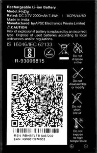 TokTon Mobile Battery For  LYF Jio Phone 2000mAh