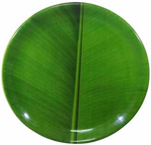Shree Chatri Dham Enterprise Pack of 6 Microfiber Banana Laser Printed Leaf Plates Dinner Set