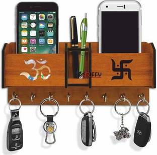 JETAL ART OM SWASTHIK Wood Key Holder