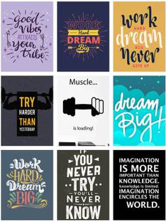 PRINTHUBS 30.48 cm Motivational Quote Vinyl Sticker Poster For Home office Gym Room Wall Decoration ( Size 12x18 Inch ) Design9 Self Adhesive Sticker
