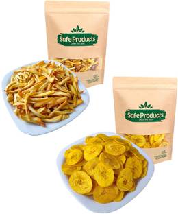 Safe Products Kerala Banana Chips(Coconut oil) and Jackfruit Chips Combo 500 g Each (Pack Of Two 500x2) Chips